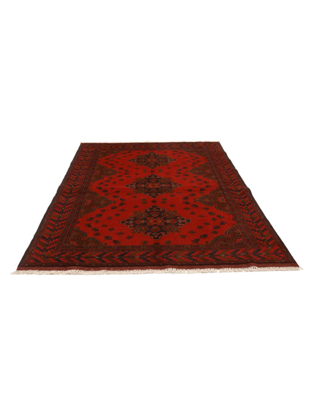 Tapis Afghan Khal Mohammadi noué à la main dans des tons rouge profond