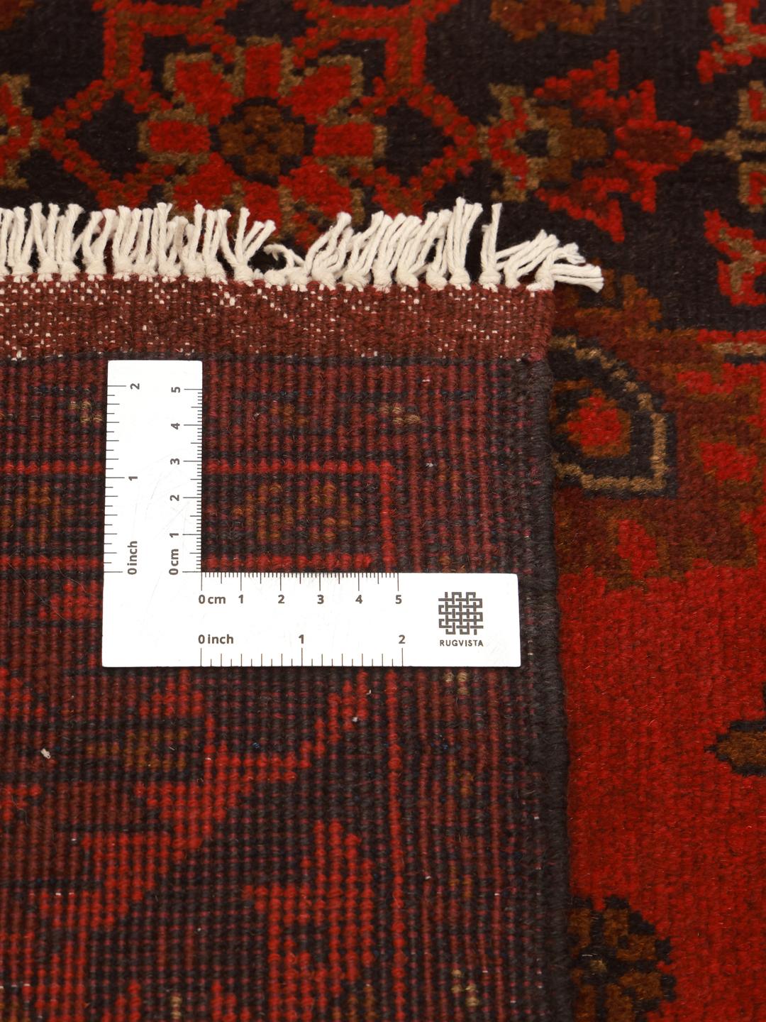 Tapis Afghan Khal Mohammadi noué à la main dans des tons rouge profond