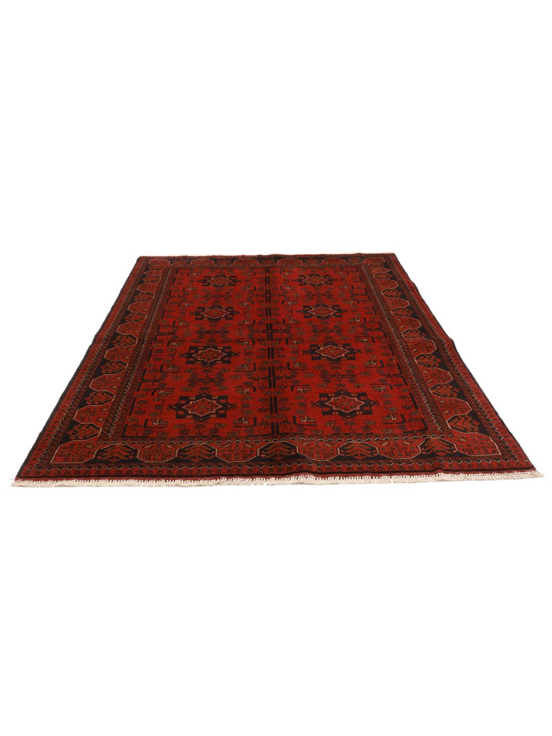 Tapis Afghan Khal Mohammadi noué à la main dans des tons rouge profond