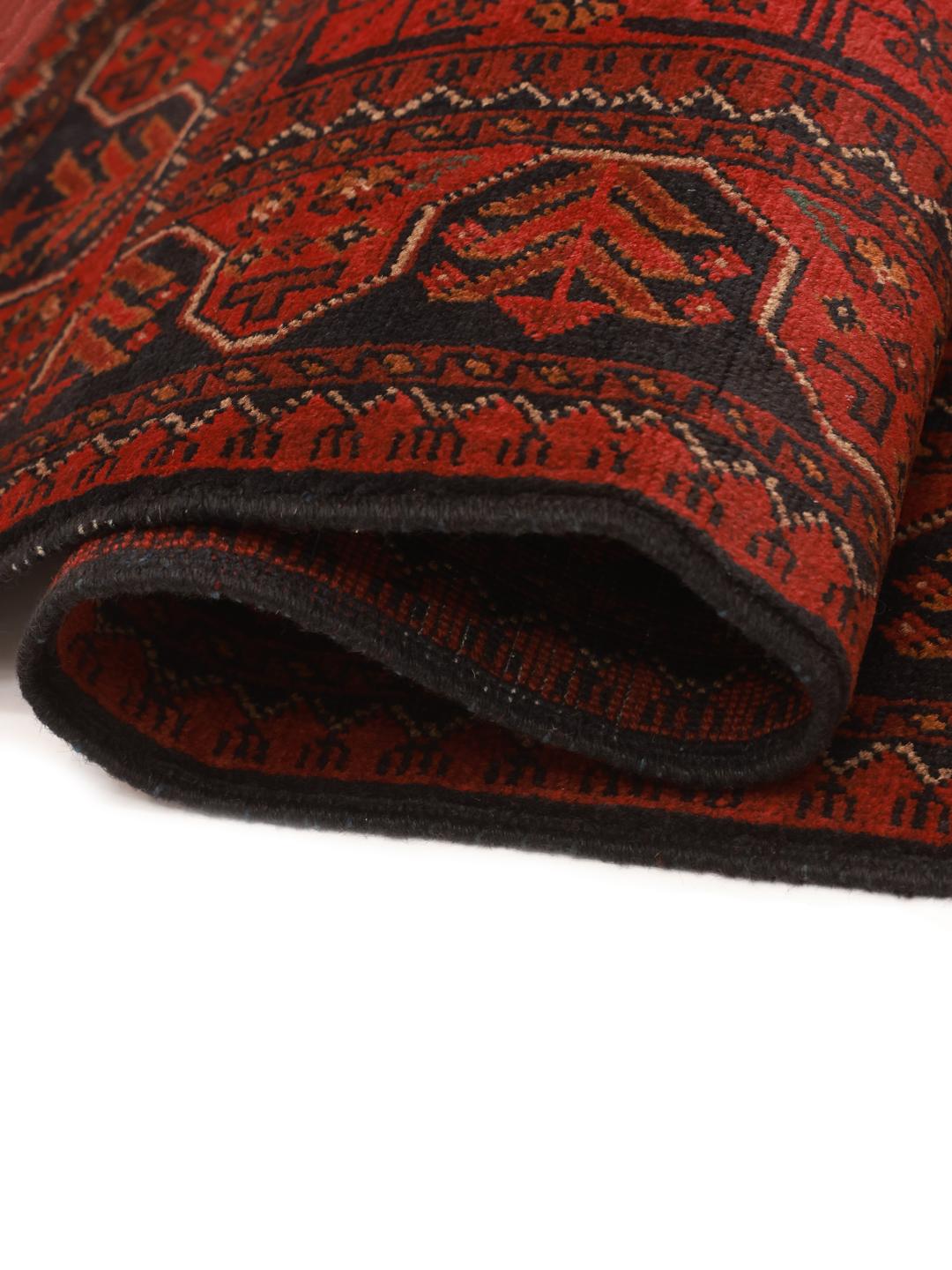 Tapis Afghan Khal Mohammadi noué à la main dans des tons rouge profond