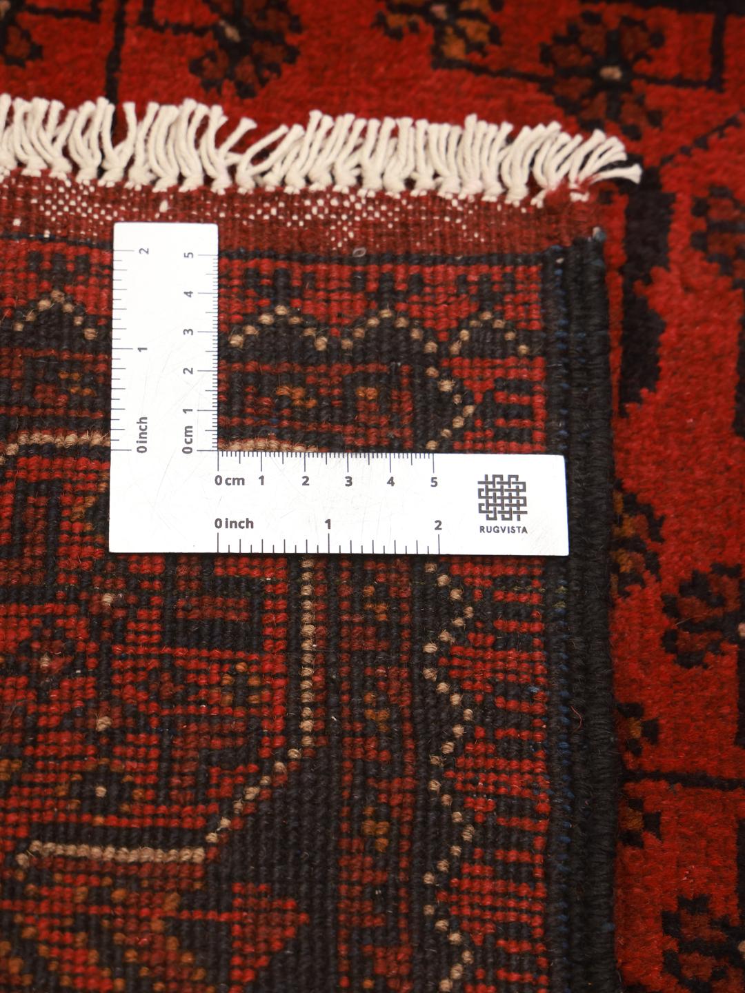 Tapis Afghan Khal Mohammadi noué à la main dans des tons rouge profond