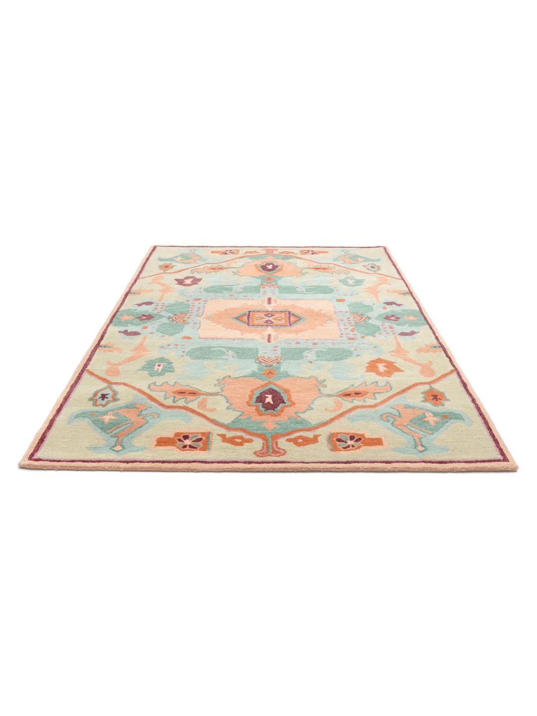 Tapis Kilim Saga RugVista - 200x300 Cm - Beige/Multicolore - Laine Synthétique - Noué à La Machine - Entretien Facile