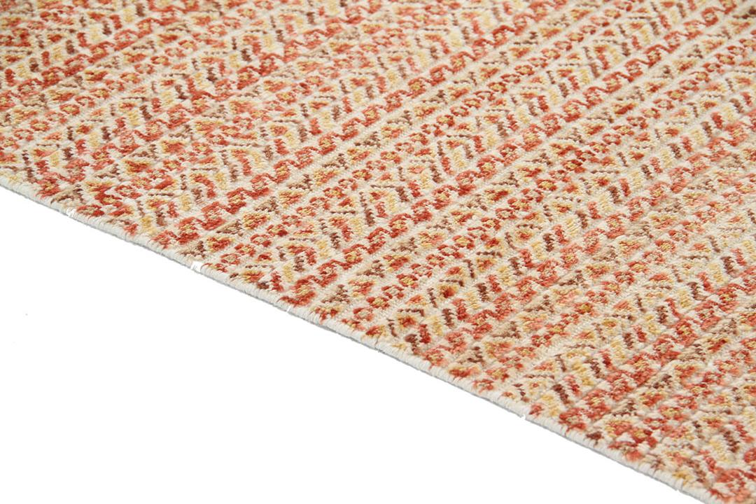 Handgeknoopt Afghaans Gabbeh-tapijt in rode en beige tinten