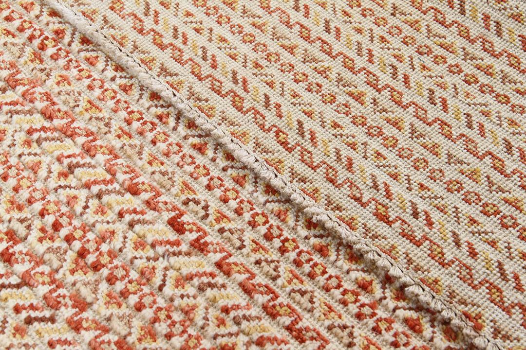 Handgeknoopt Afghaans Gabbeh-tapijt in rode en beige tinten
