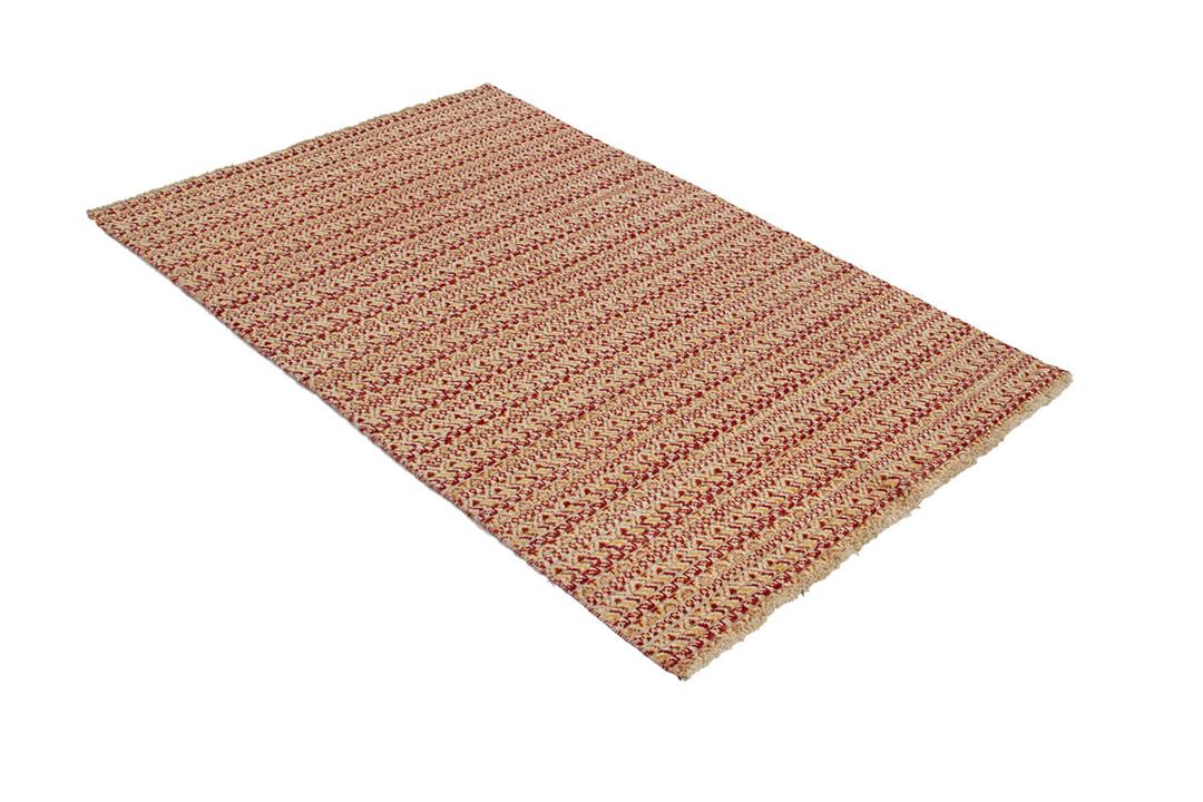 Handgeknoopt Gabbeh-tapijt uit Afghanistan in rode en beige tinten