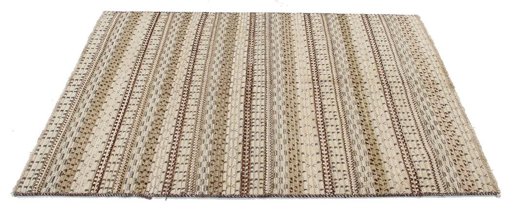Handgeknoopt Gabbeh Modern tapijt uit Afghanistan met beige en grijze geometrische patronen