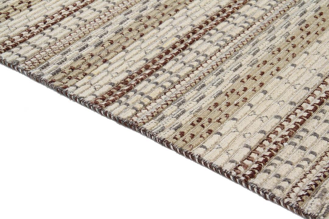 Handgeknoopt Gabbeh Modern tapijt uit Afghanistan met beige en grijze geometrische patronen