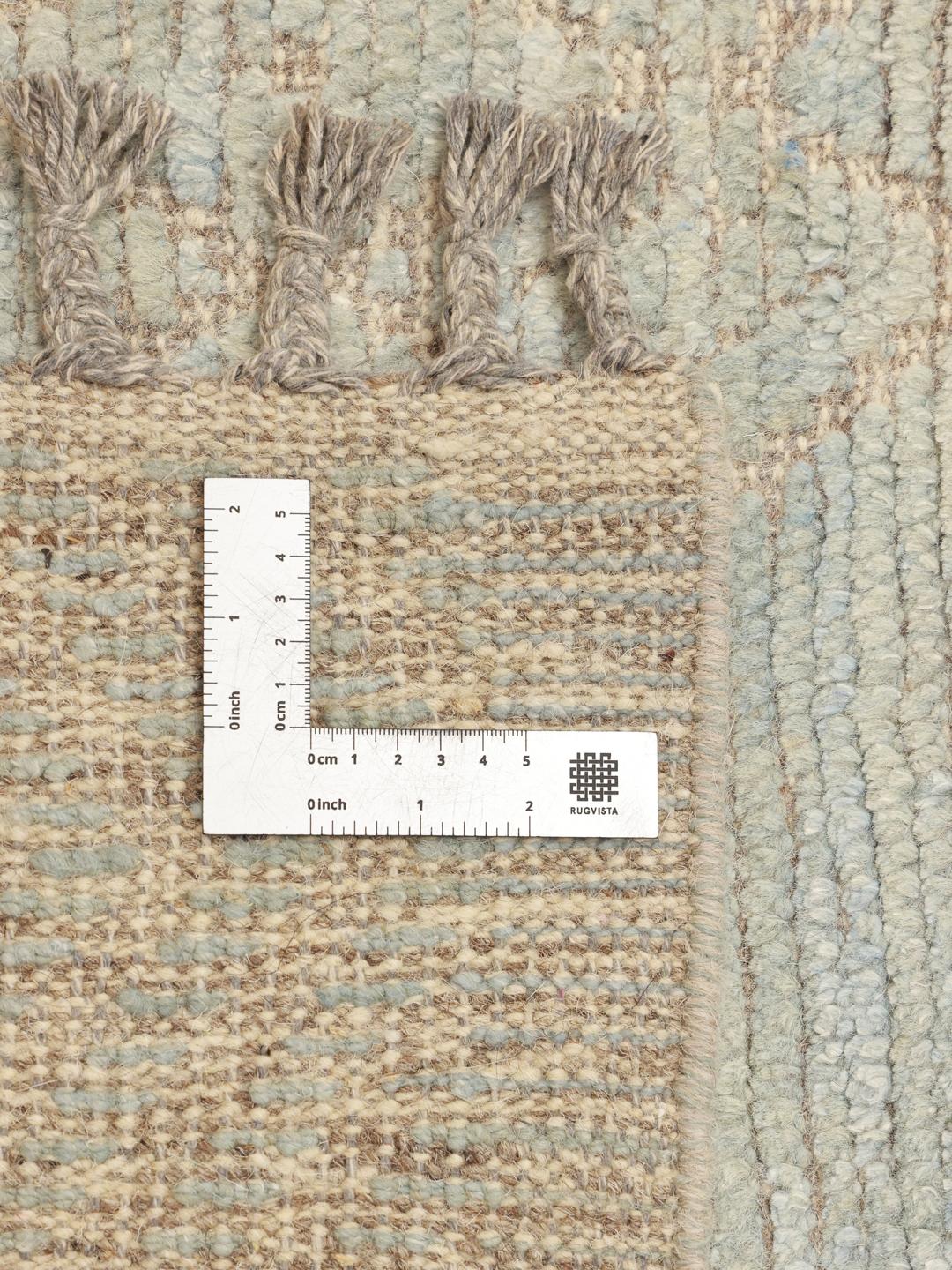 Hand-knotted Berber style rug from Afghanistan in beige and light blue tones