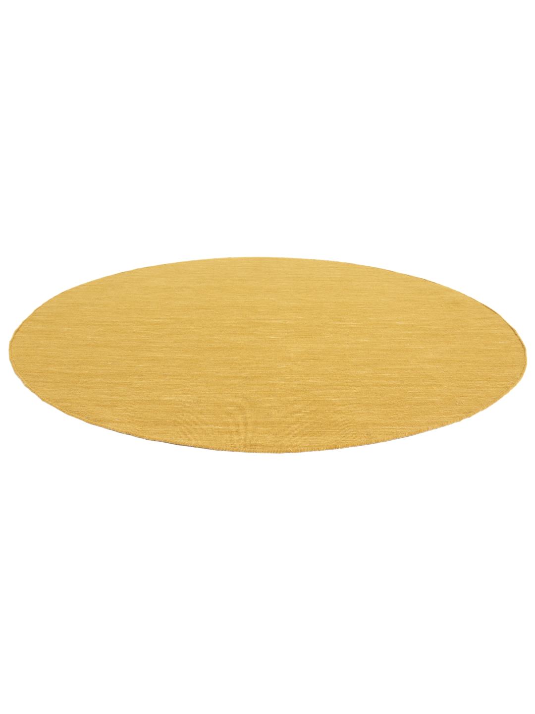 Tapis rond jaune
