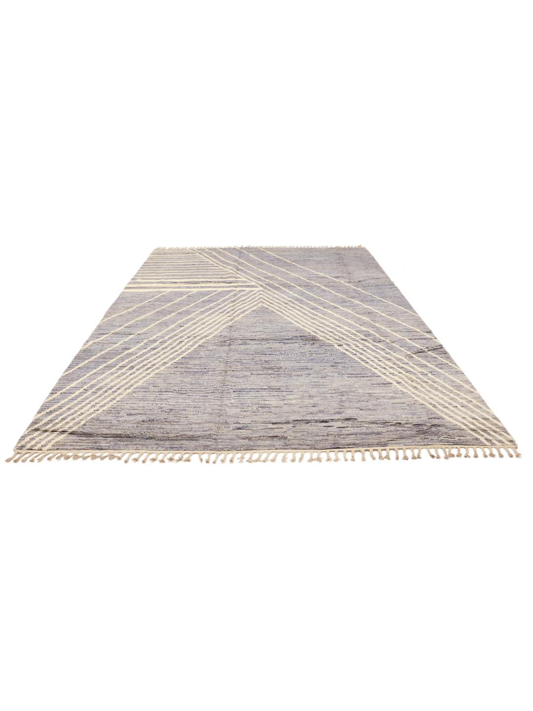 Handgeknoopt Berberstijl tapijt uit Afghanistan in blauw en beige