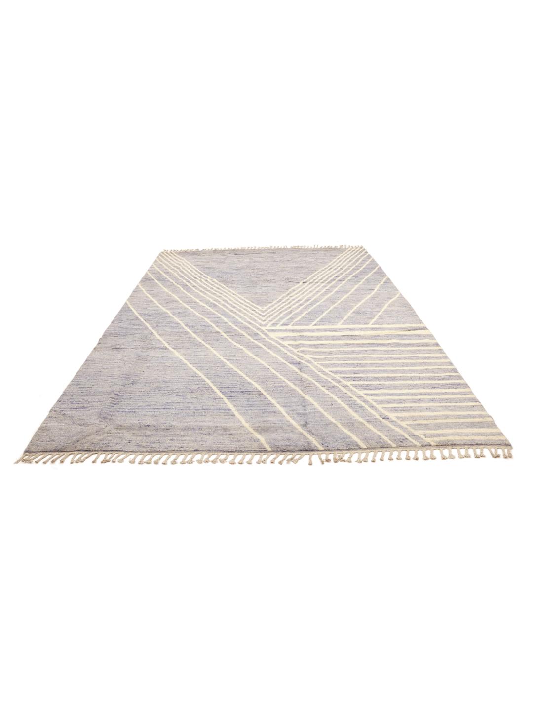 Handgeknoopt Berberstijl tapijt uit Afghanistan in blauw en beige