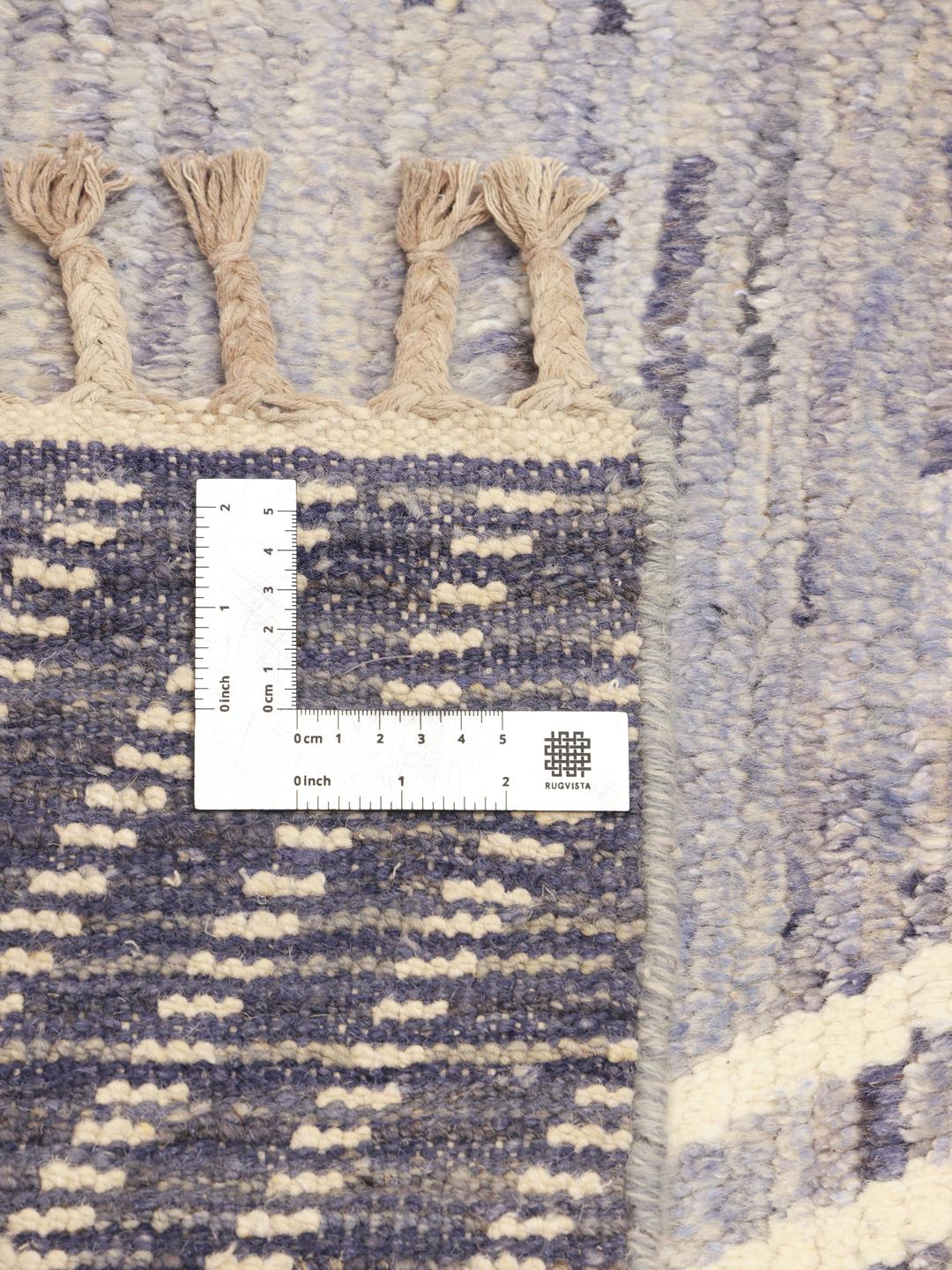 Handgeknoopt Berberstijl tapijt uit Afghanistan in blauw en beige