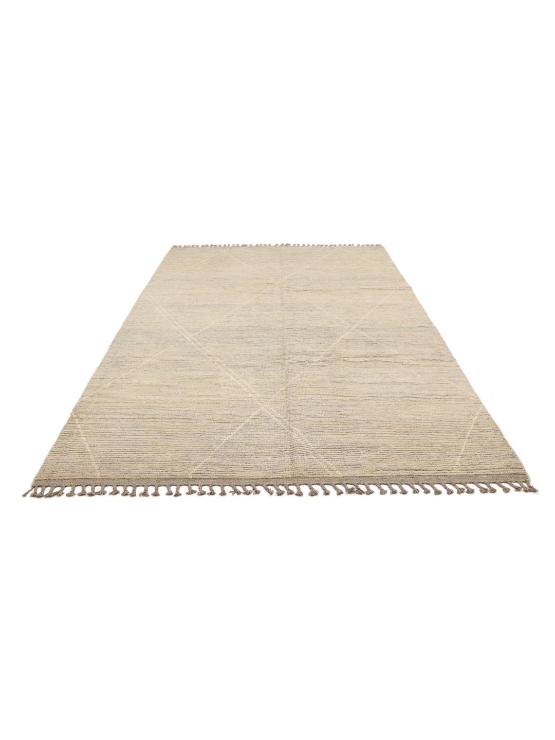 Hand-knotted Berber style rug from Afghanistan in a soft beige colour with a diamond pattern
