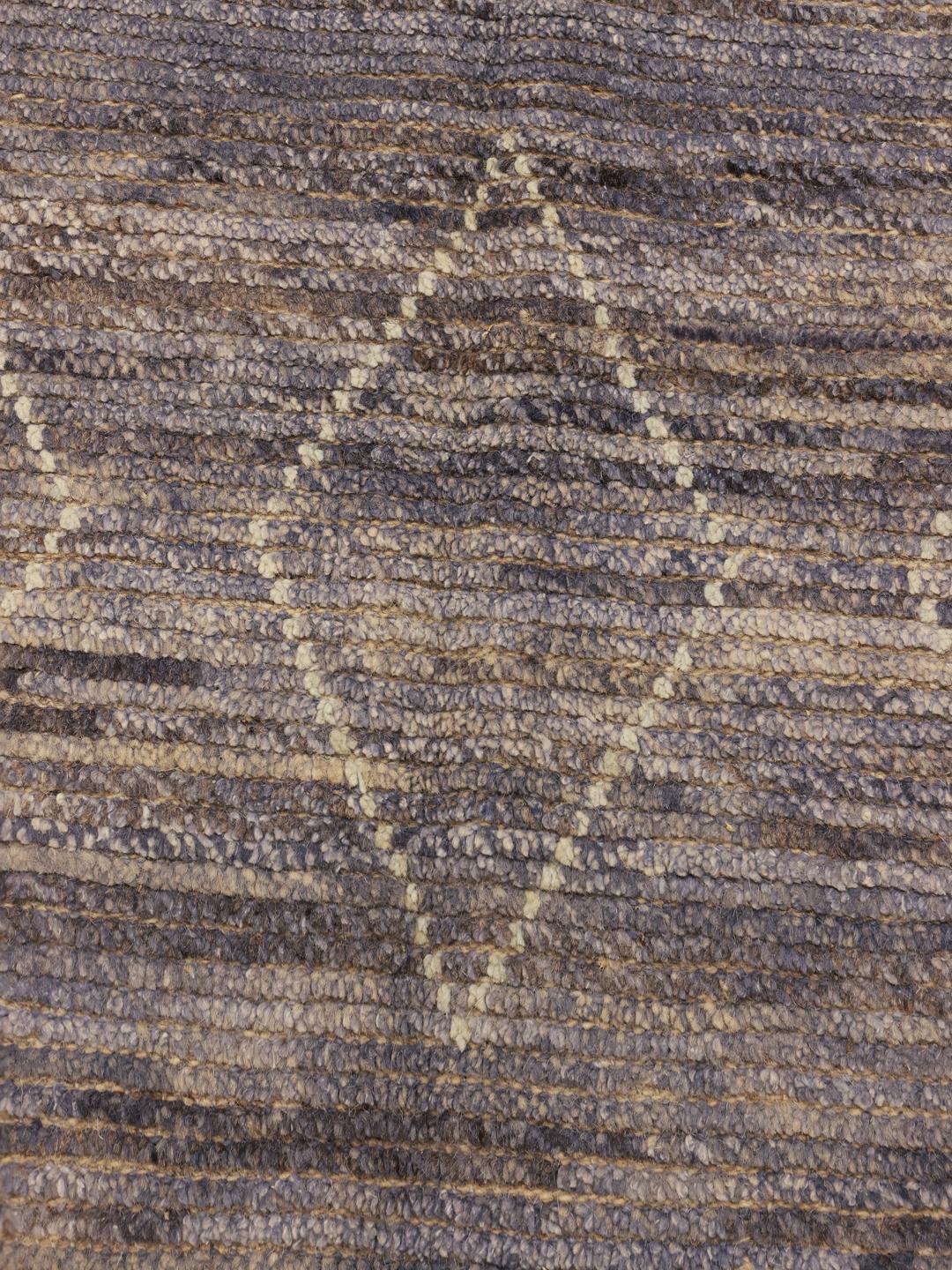 Handgeknoopt tapijt in Berberstijl uit Afghanistan in grijs met geometrische motieven