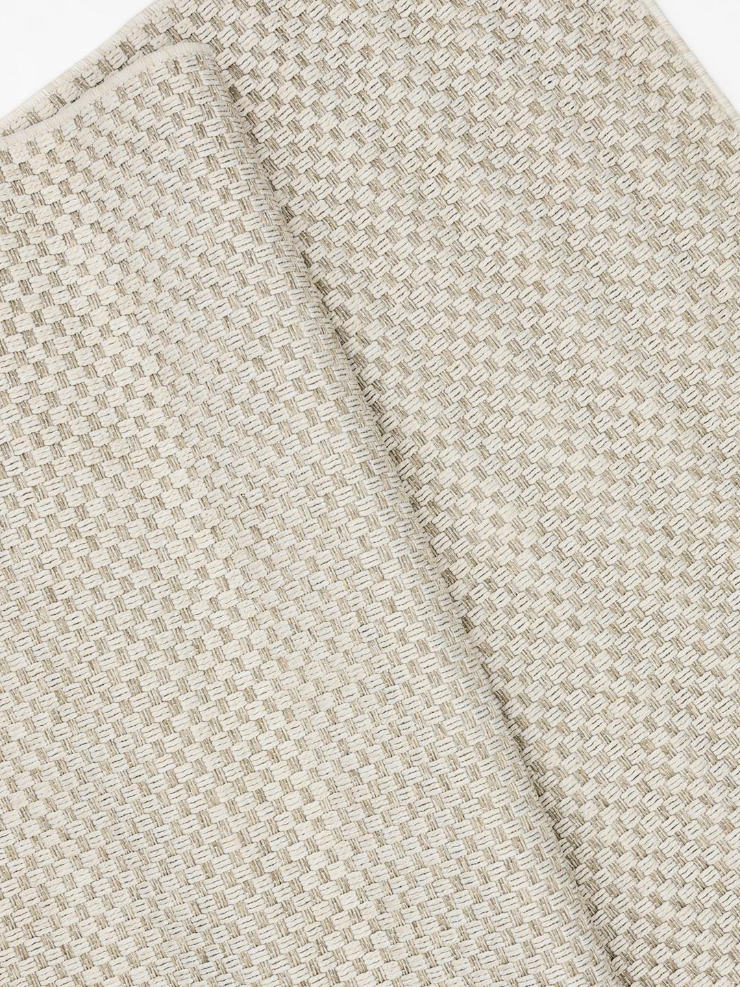 Tapis structuré beige et blanc