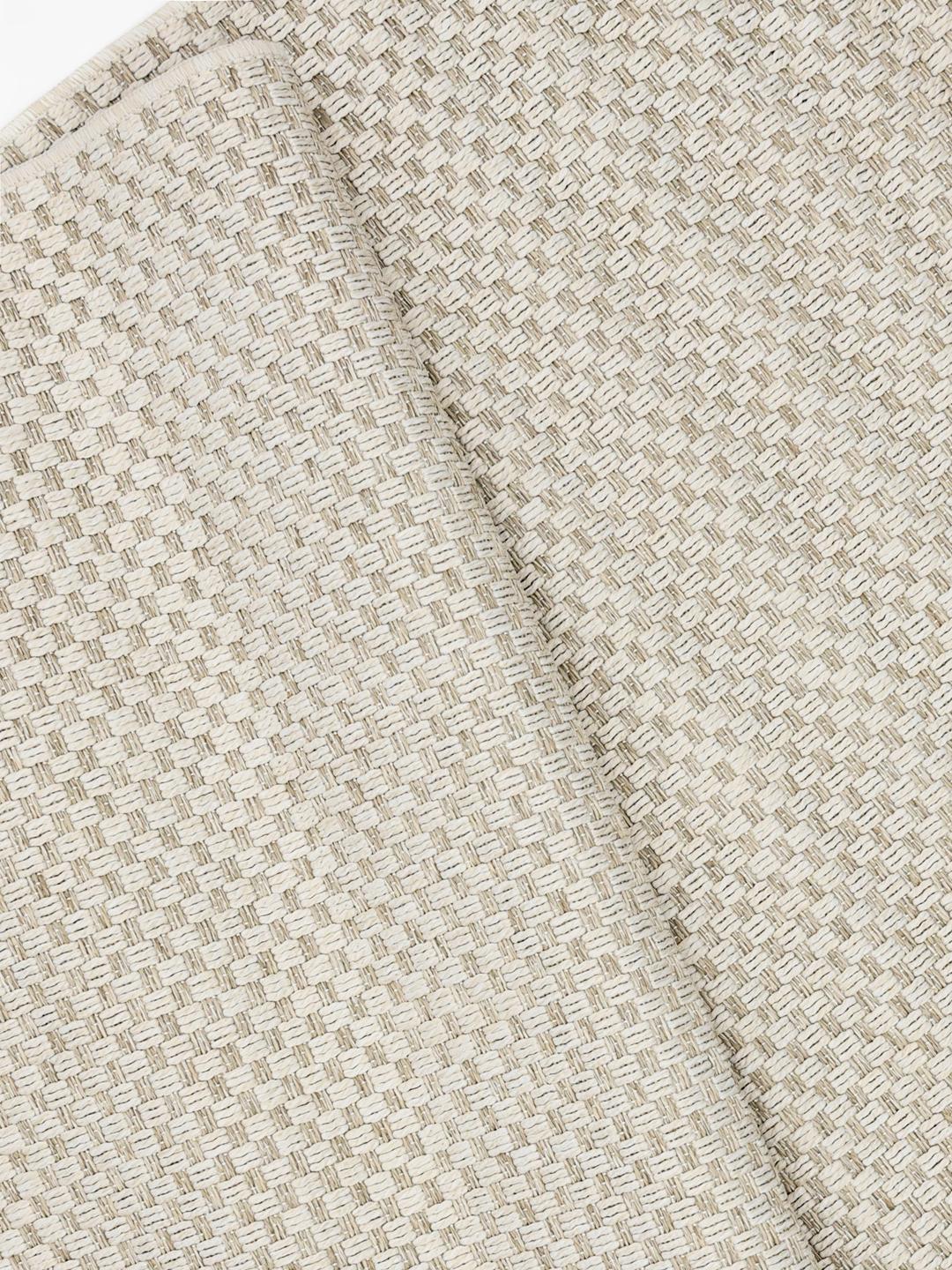 Rond beige en wit vloerkleed