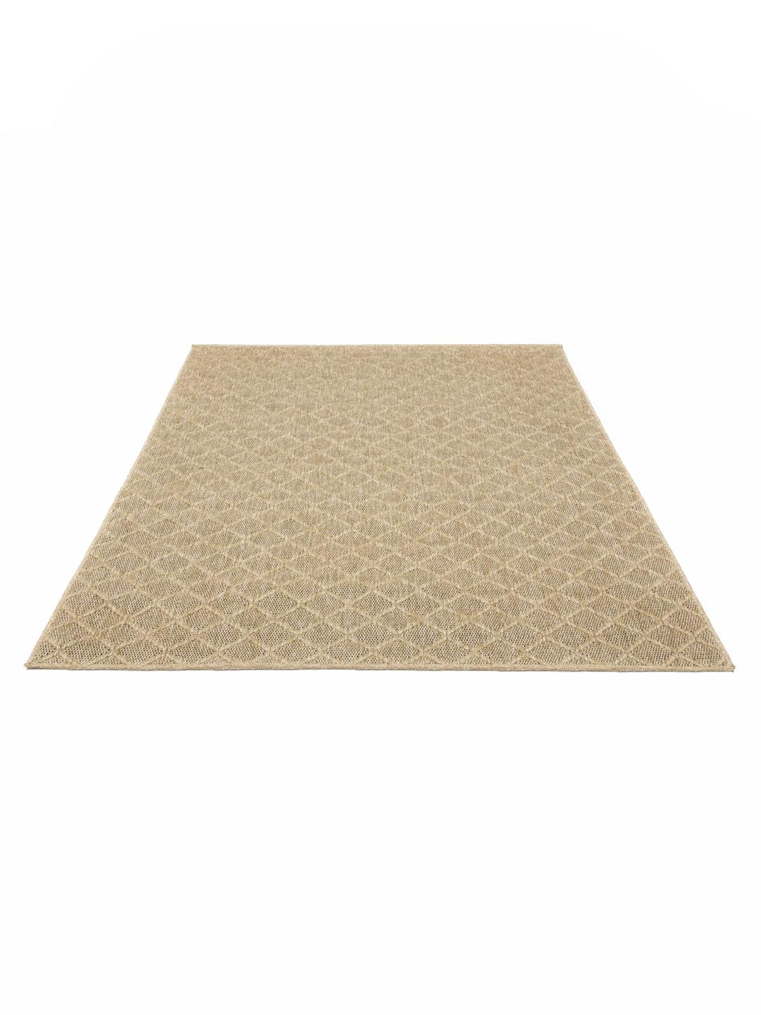 Beige tapijt met een geometrisch patroon