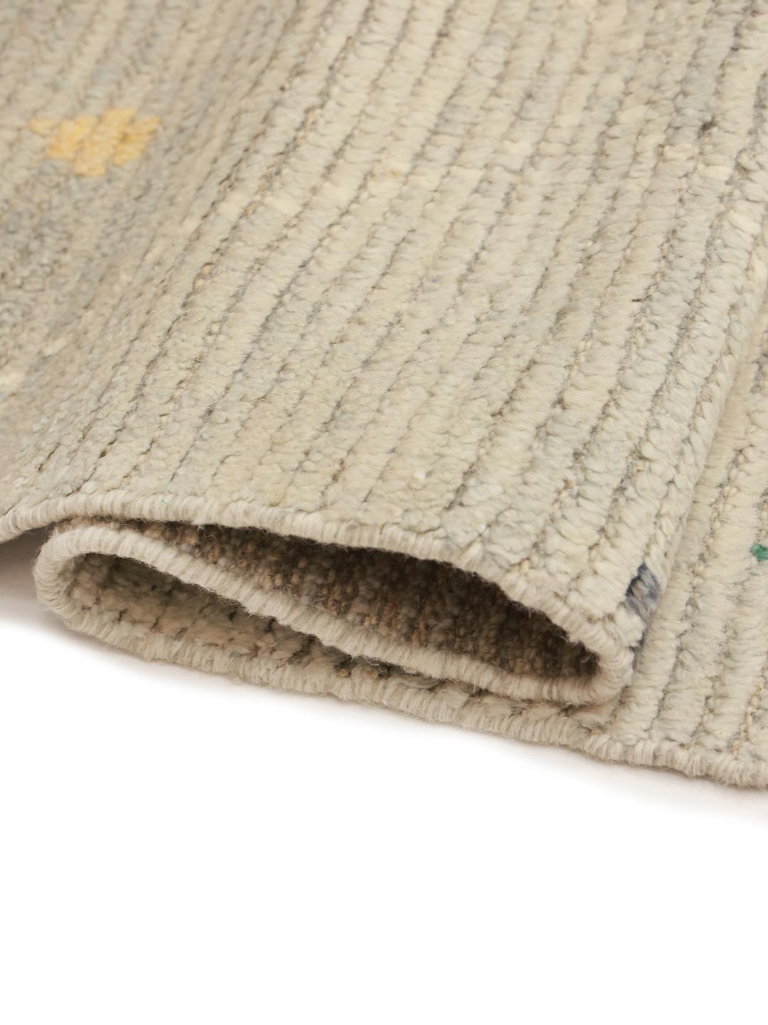 Håndknyttet afghansk tæppe i Berber-stil i beige med farverige motiver