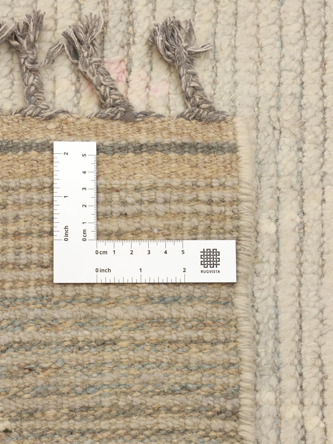 Håndknyttet afghansk tæppe i Berber-stil i beige med farverige motiver