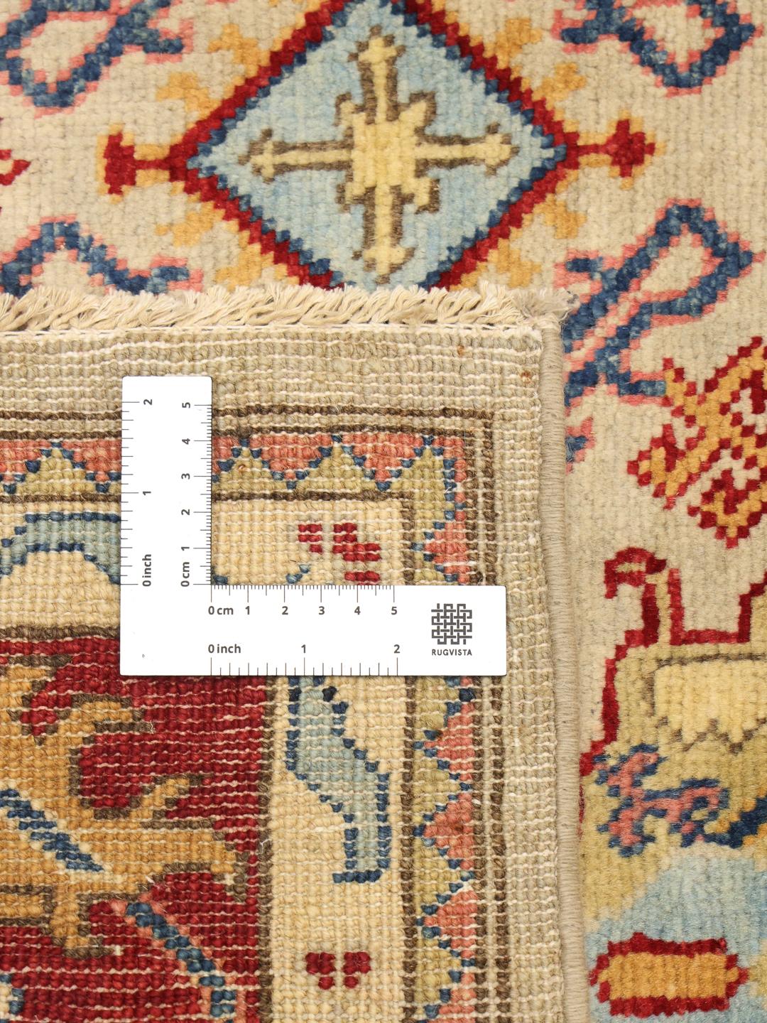 Tapis afghan Kazak noué à la main avec un motif géométrique multicolore