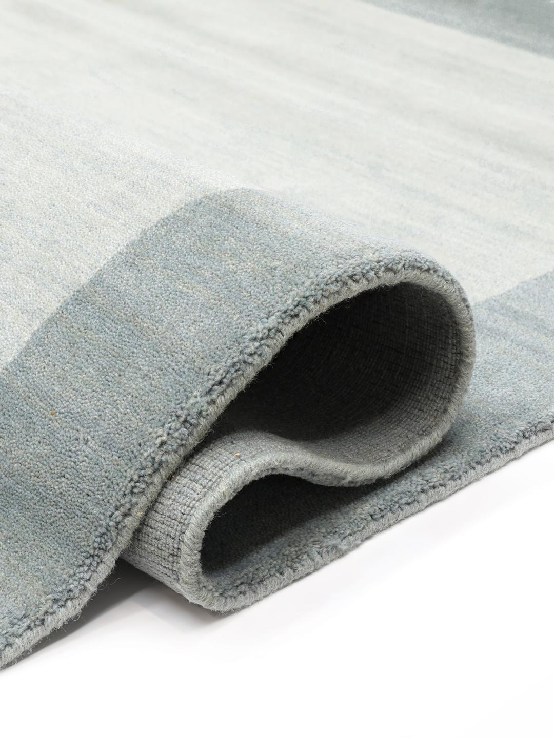 Handloom Frame tæppe i støvblå