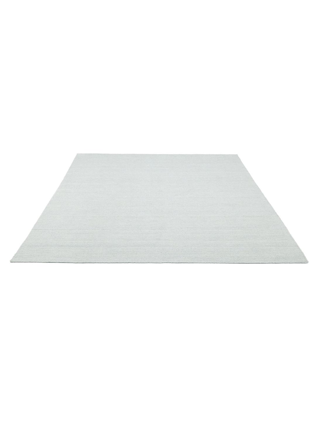 Square dusty blue wool rug