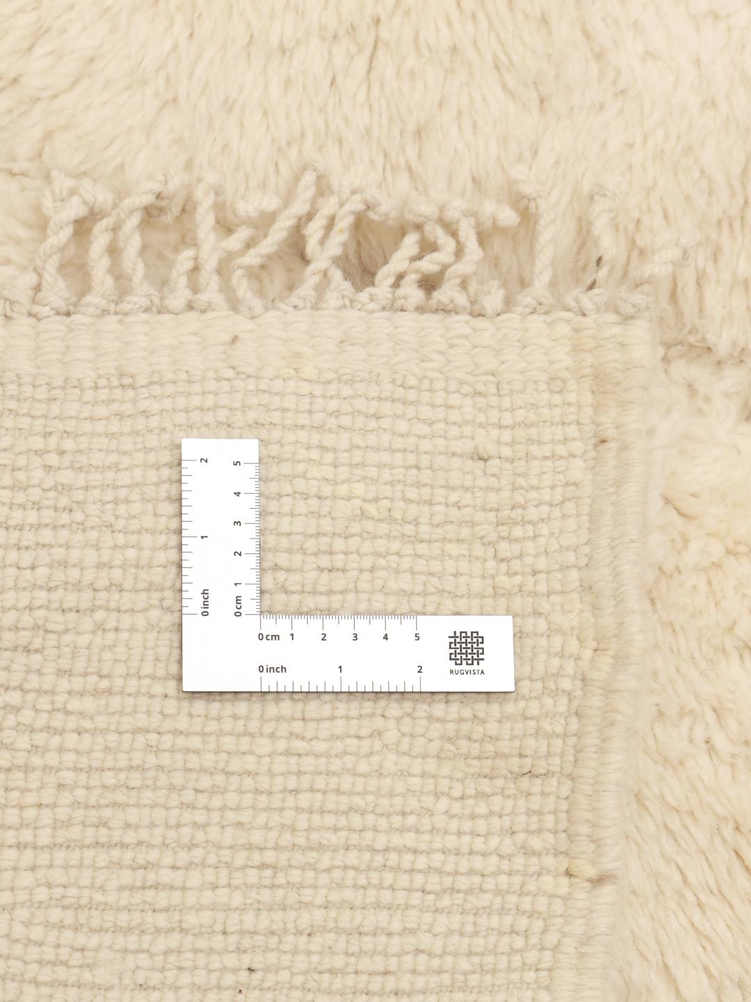 Authentiek Marokkaans Beni Ouarain-tapijt met een minimalistisch geometrisch ontwerp in beige