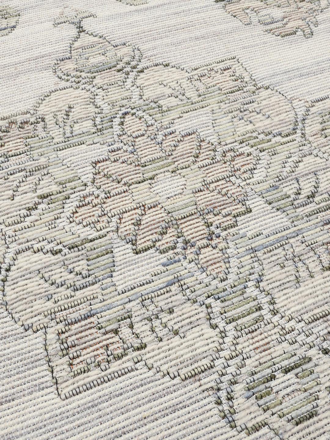 Tapis rond beige et multicolore