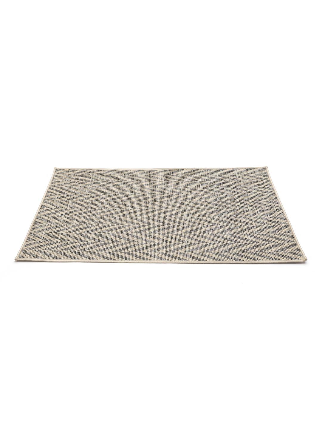Deurmat in donkergrijs en beige