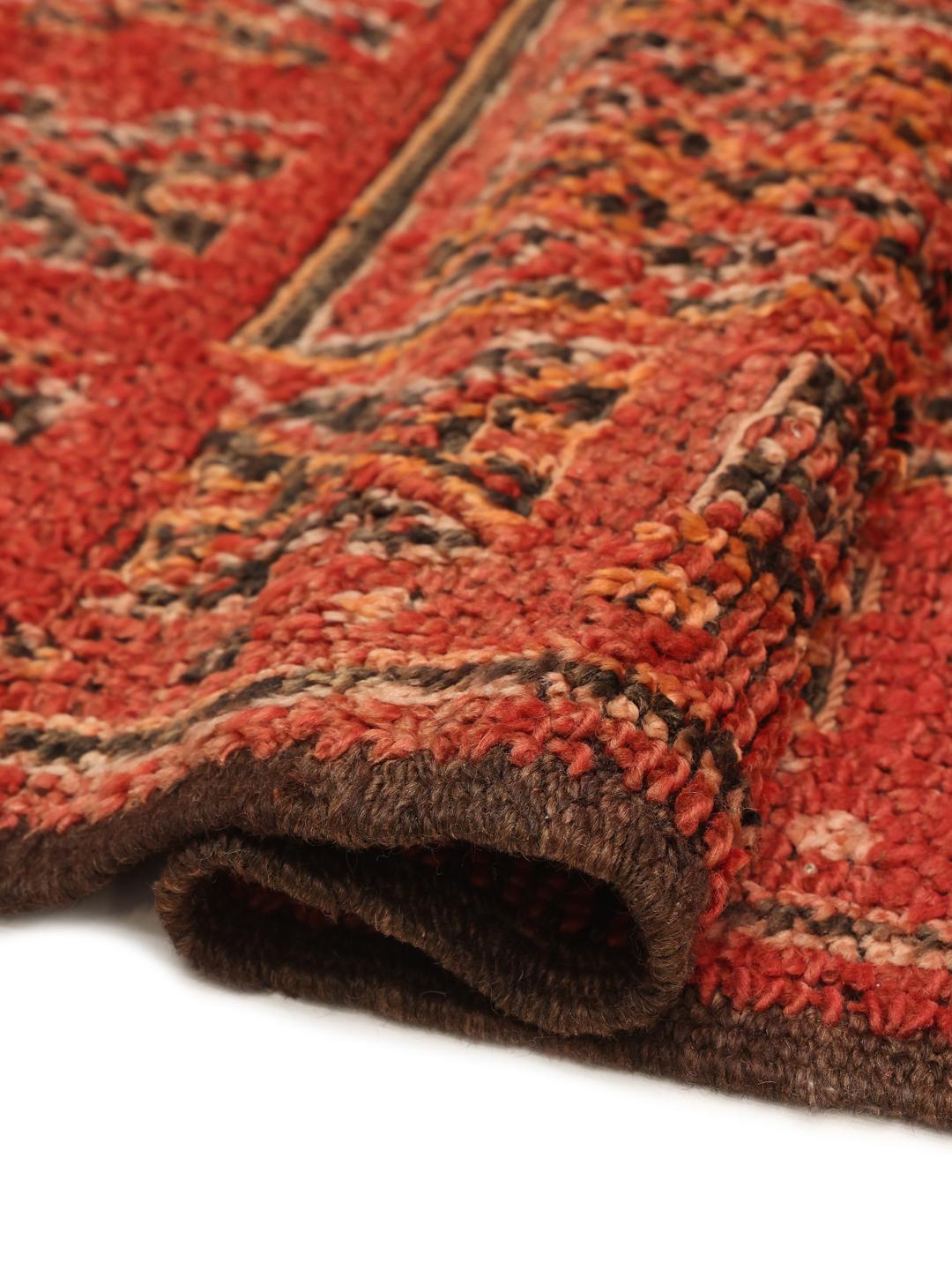 Vintage Marokkaans Berber-tapijt met ruitmotieven in het rood