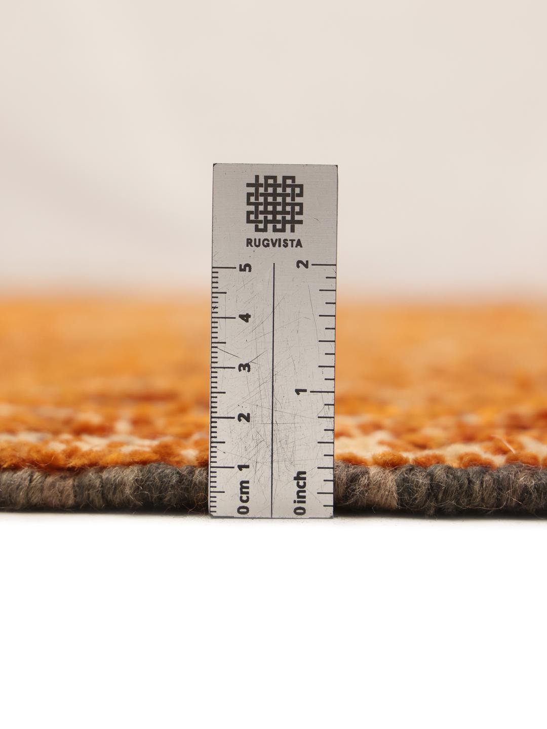 Vintage berber marokkansk tæppe med geometriske diamantmønstre i orange og brune nuancer
