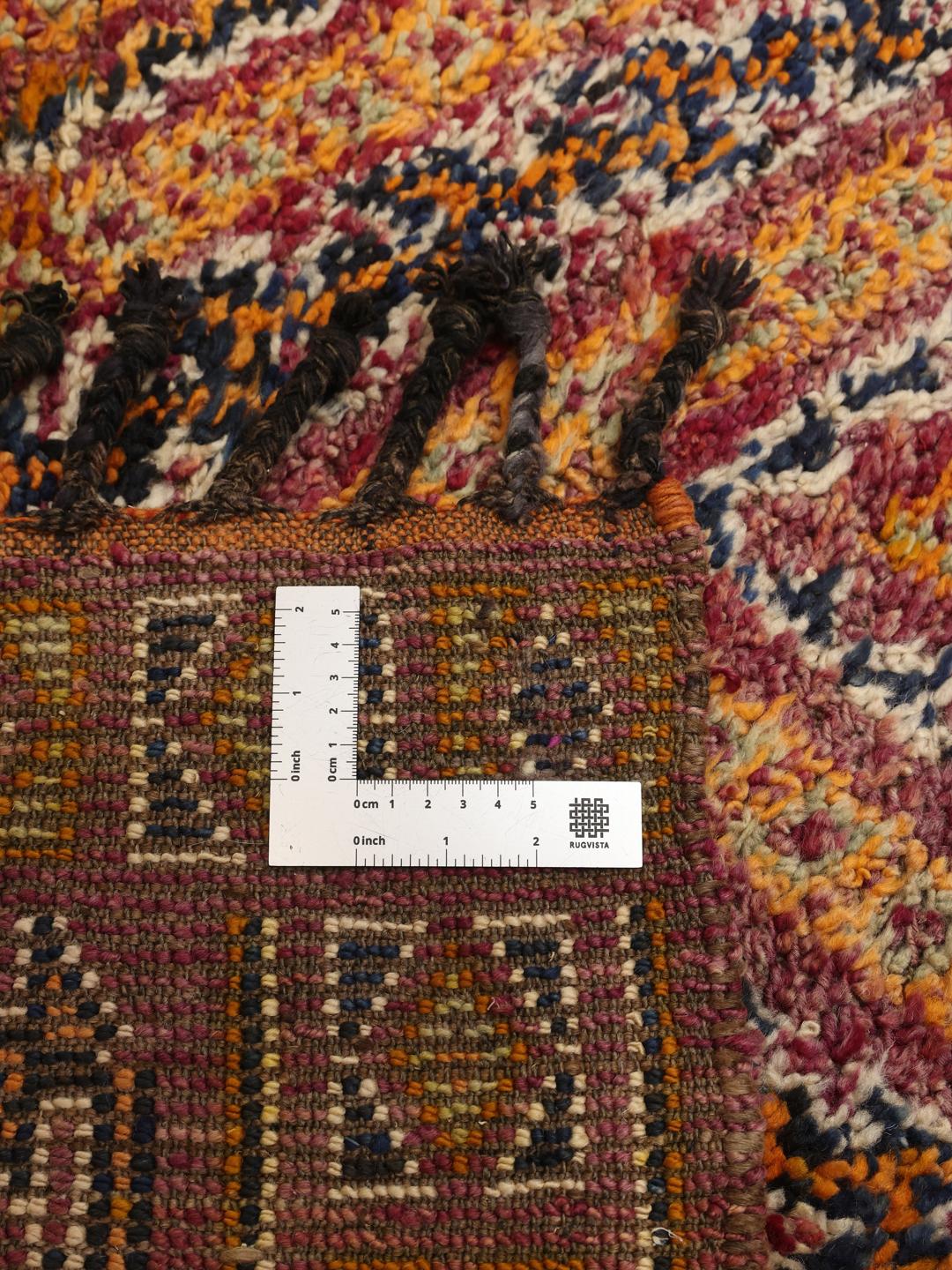 Vintage Marokkansk Berber tæppe med diamantmønster i levende uld