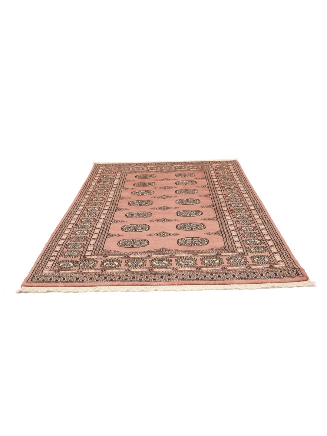 Hand-knotted Bokhara rug from Pakistan in red tones