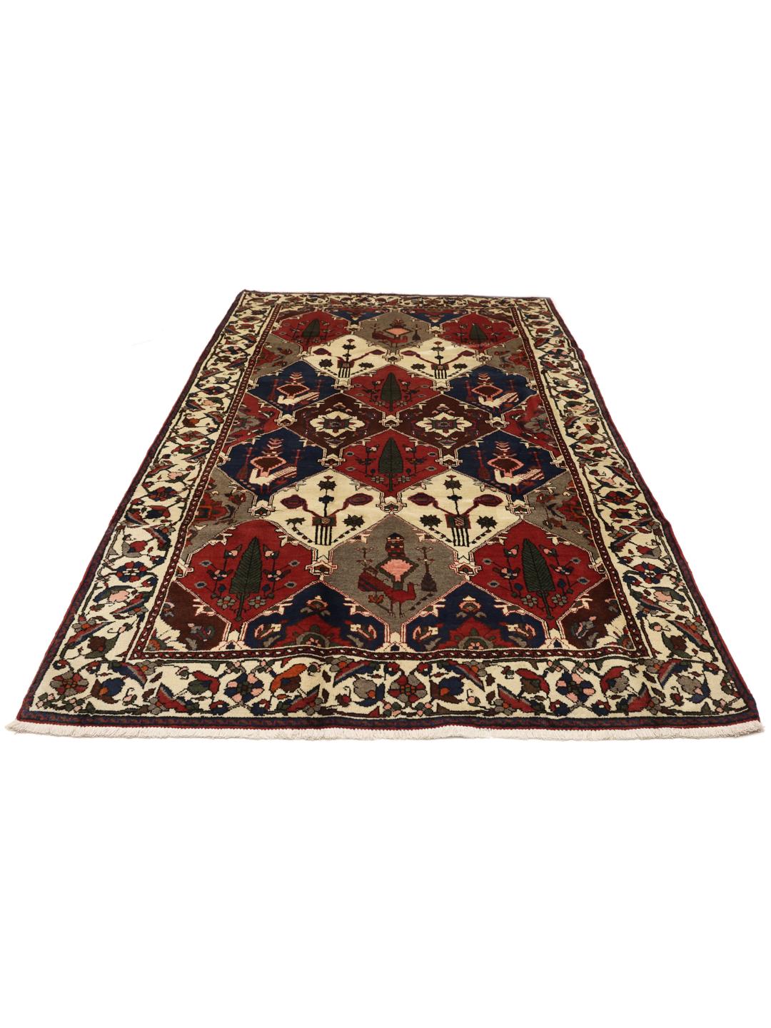 Handgeknoopt Bakhtiar-tapijt uit het Midden-Oosten in multicolor wol.