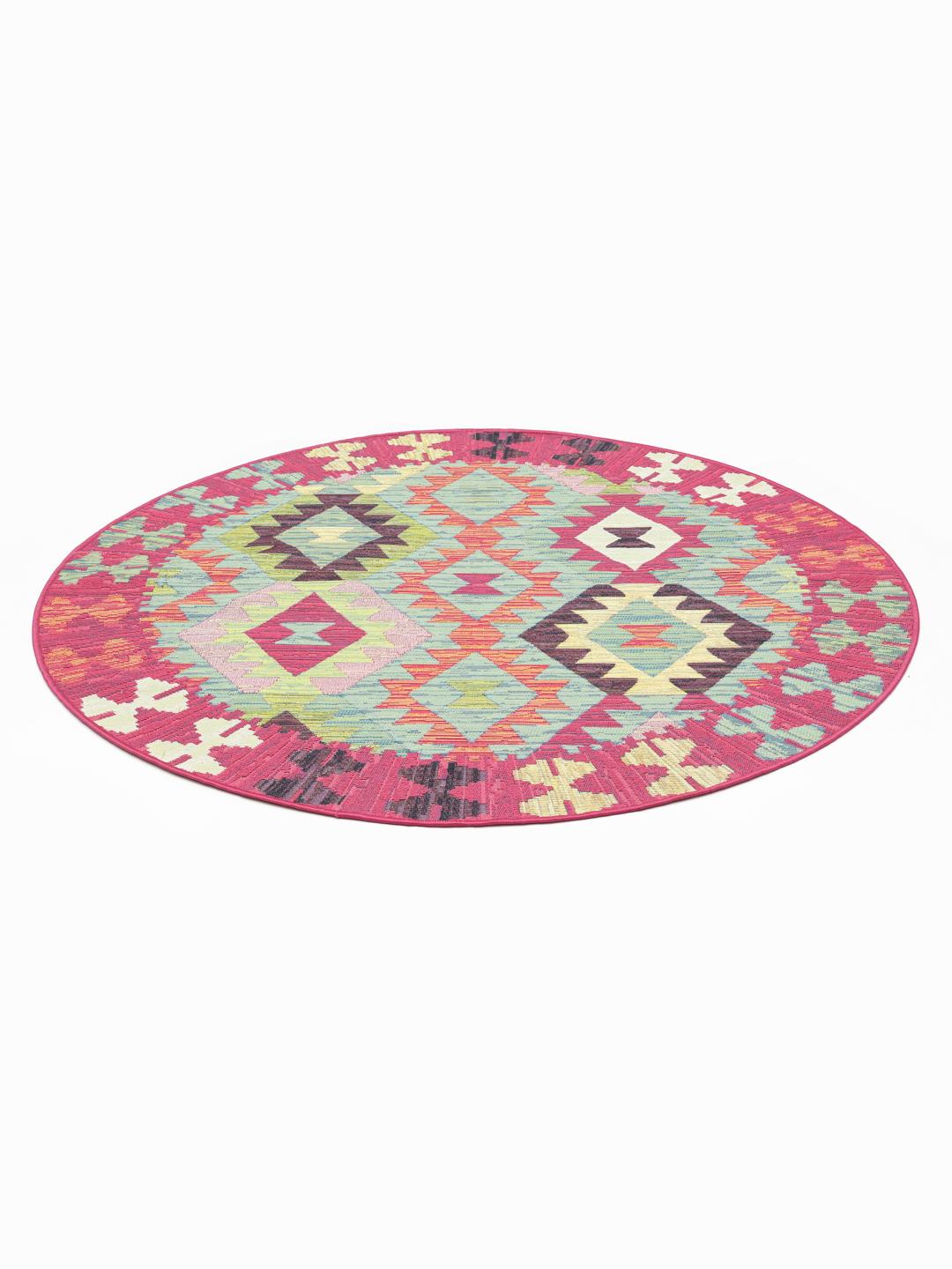 Tapis rond multicolore