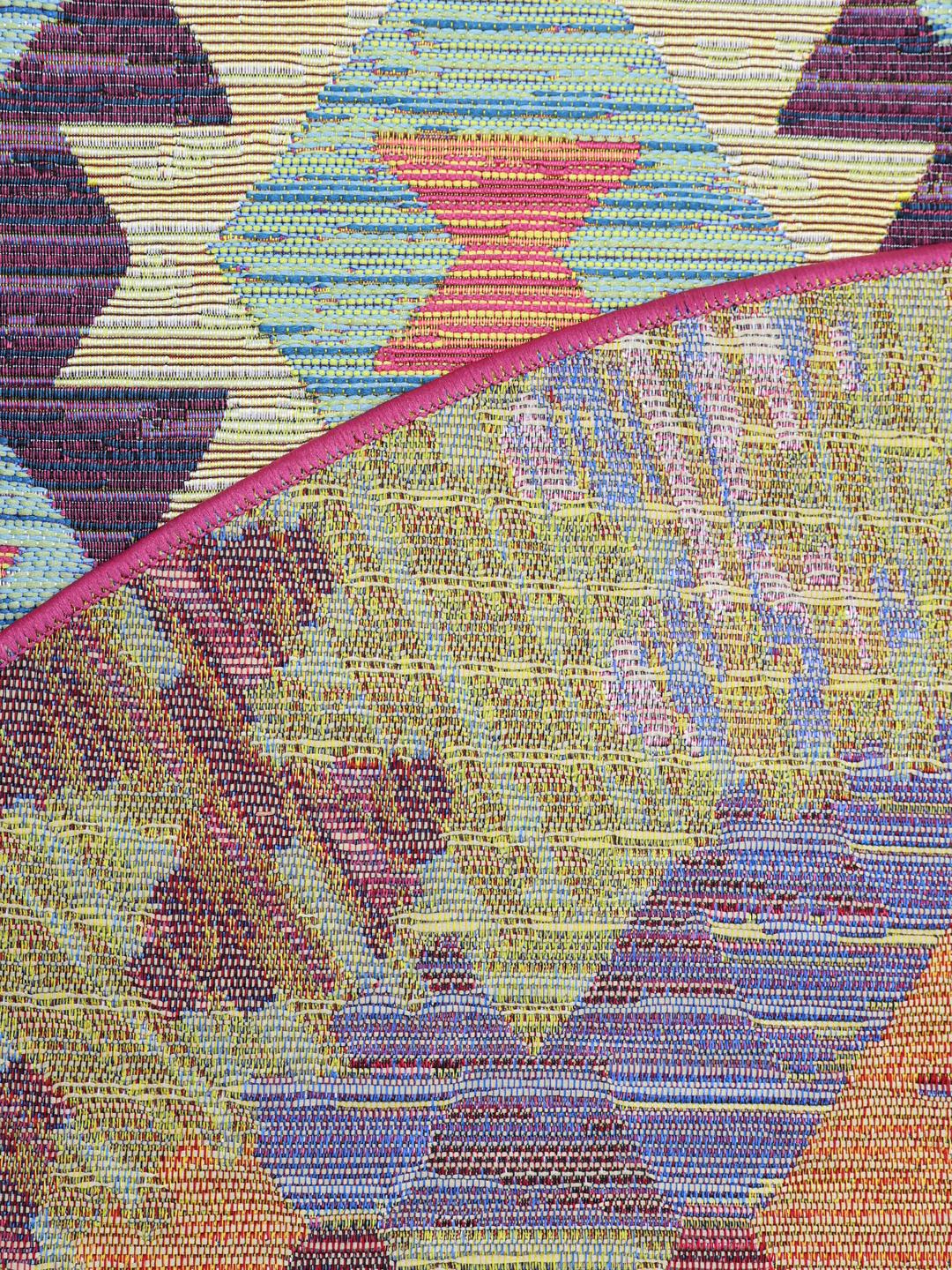 Tapis rond multicolore