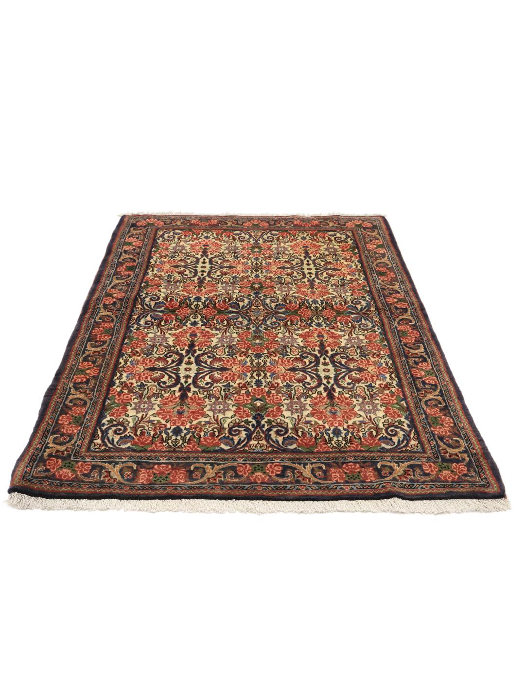 Handgeknoopt Bidjar-tapijt met bloemmotieven in multicolor
