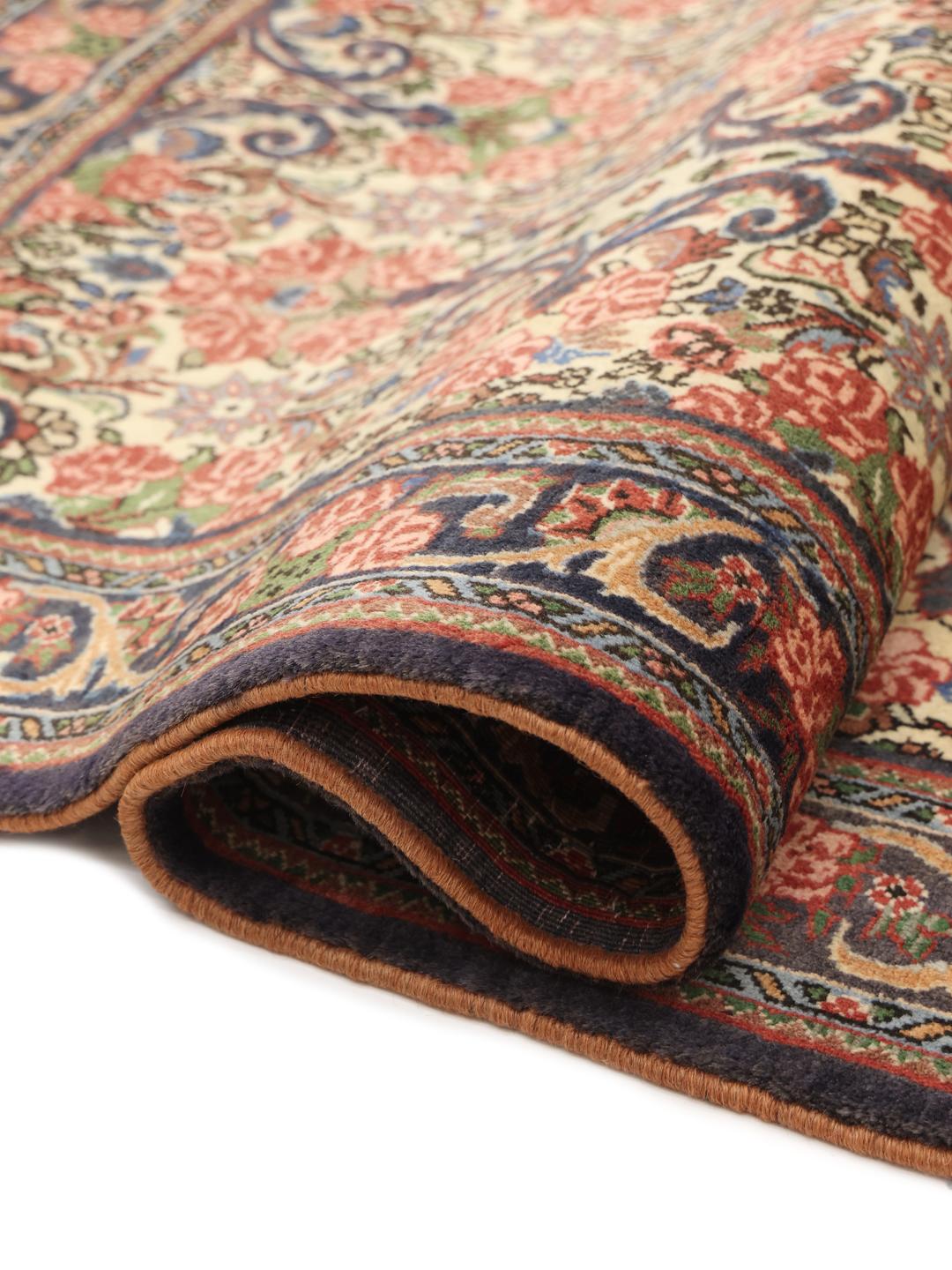 Handgeknoopt Bidjar-tapijt met bloemmotieven in multicolor