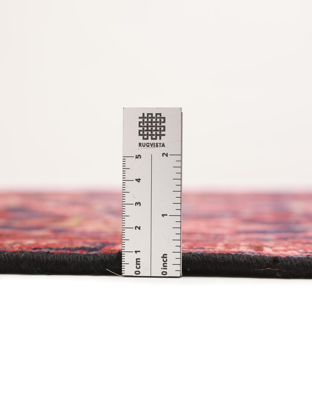 Hand-knotted Hamadan rug in dark-red and black from the Middle East