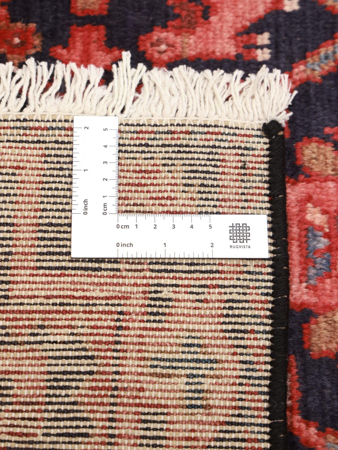 Hand-knotted Hamadan rug in dark-red and black from the Middle East