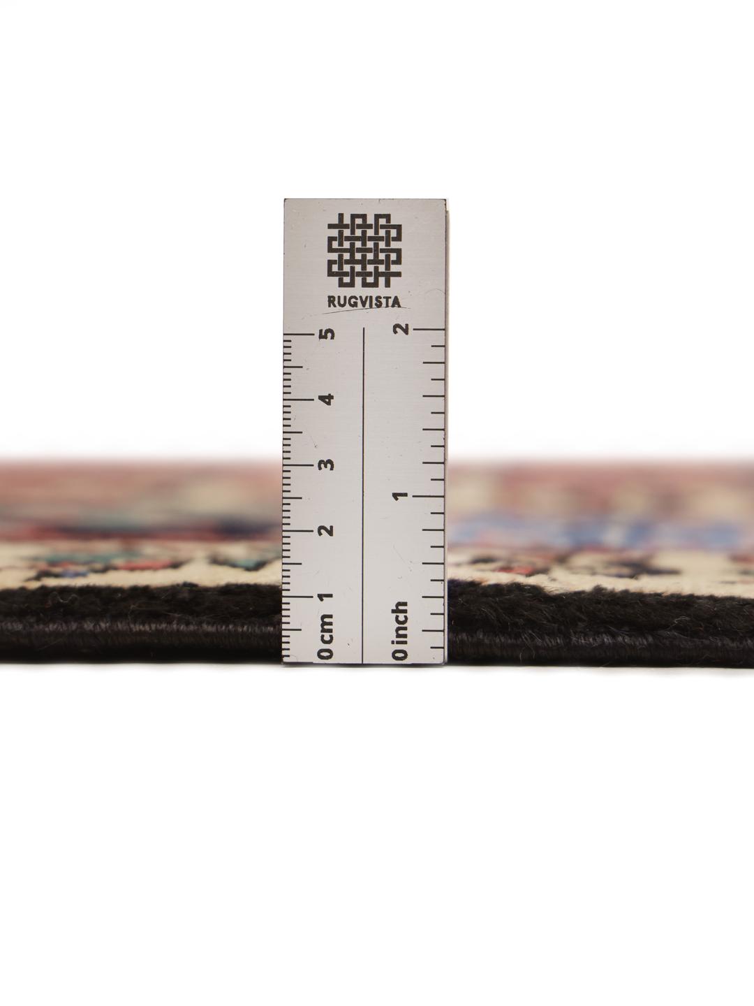 Hand-knotted Hamadan runner in dark-red with intricate geometric designs