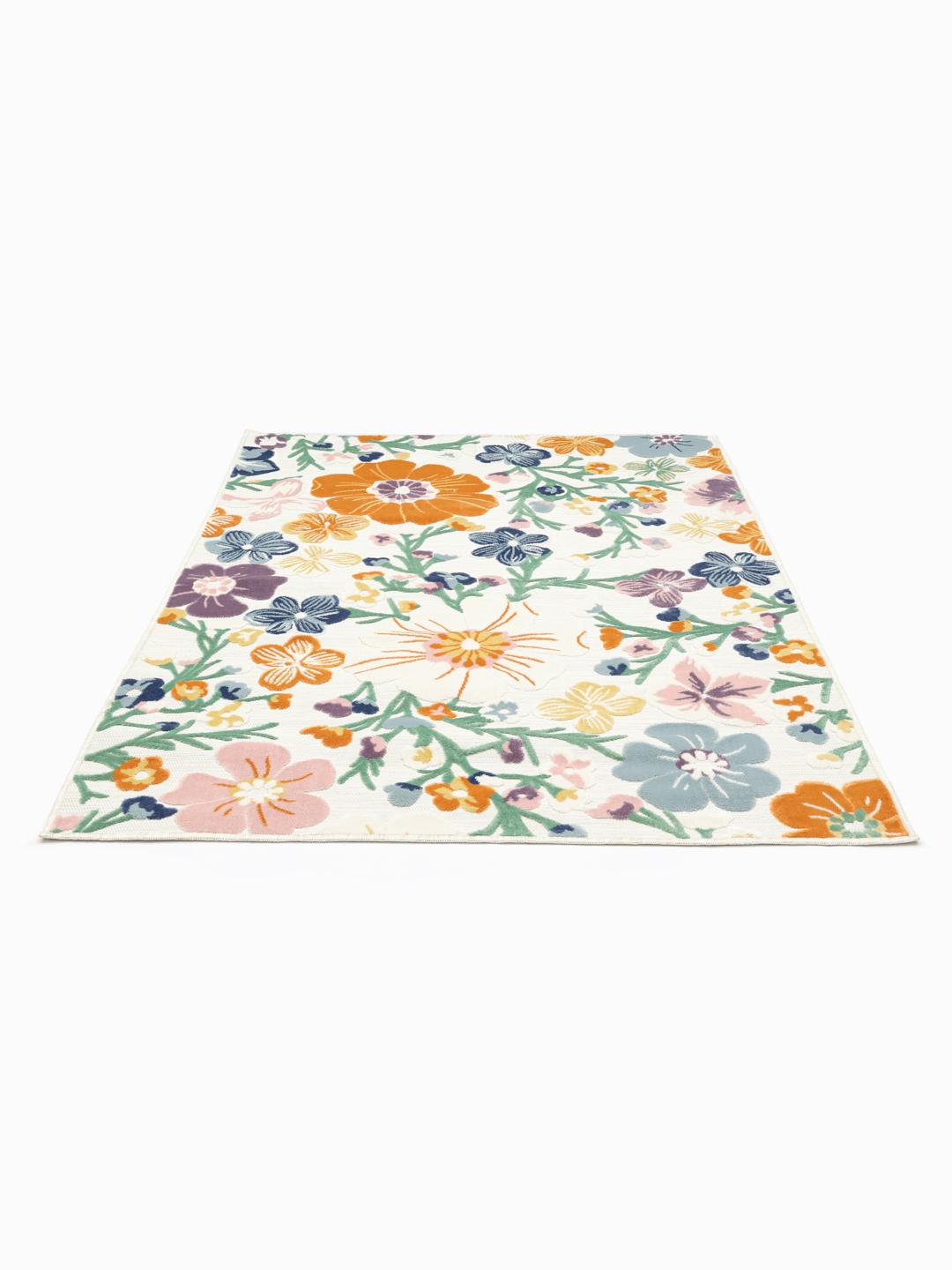 multicolor bloemen vloerkleed