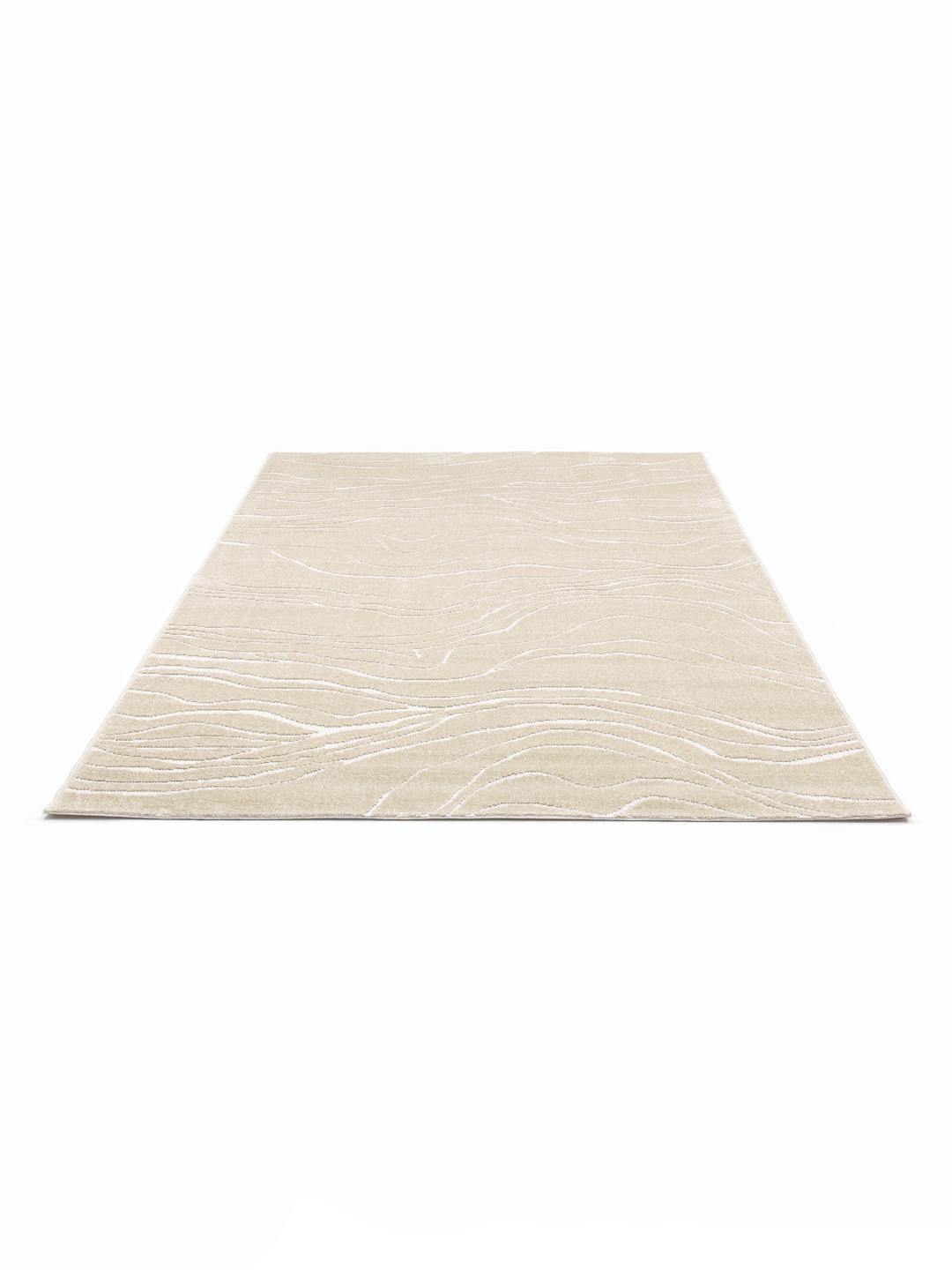 Tapis beige aux lignes organiques