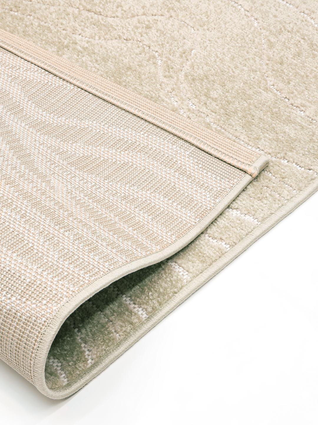 Beige vloerkleed met organische lijnen