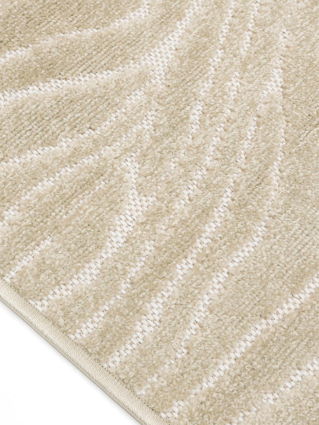 Beige vloerkleed met organische lijnen