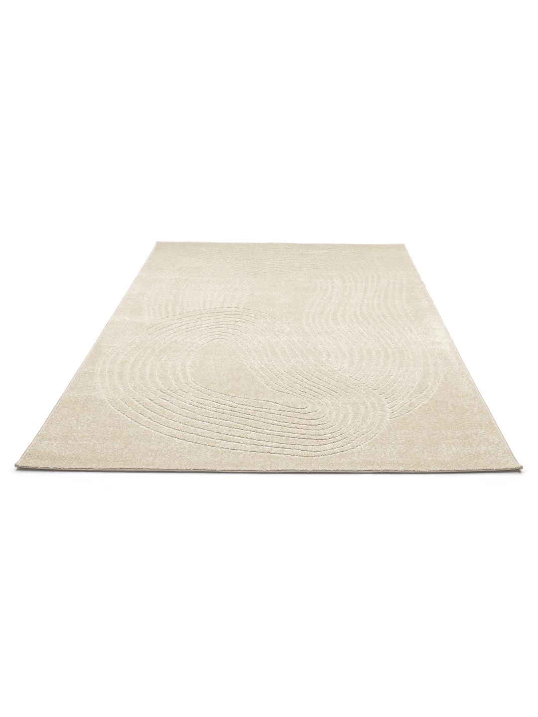 Beige tæppe med organiske linjer