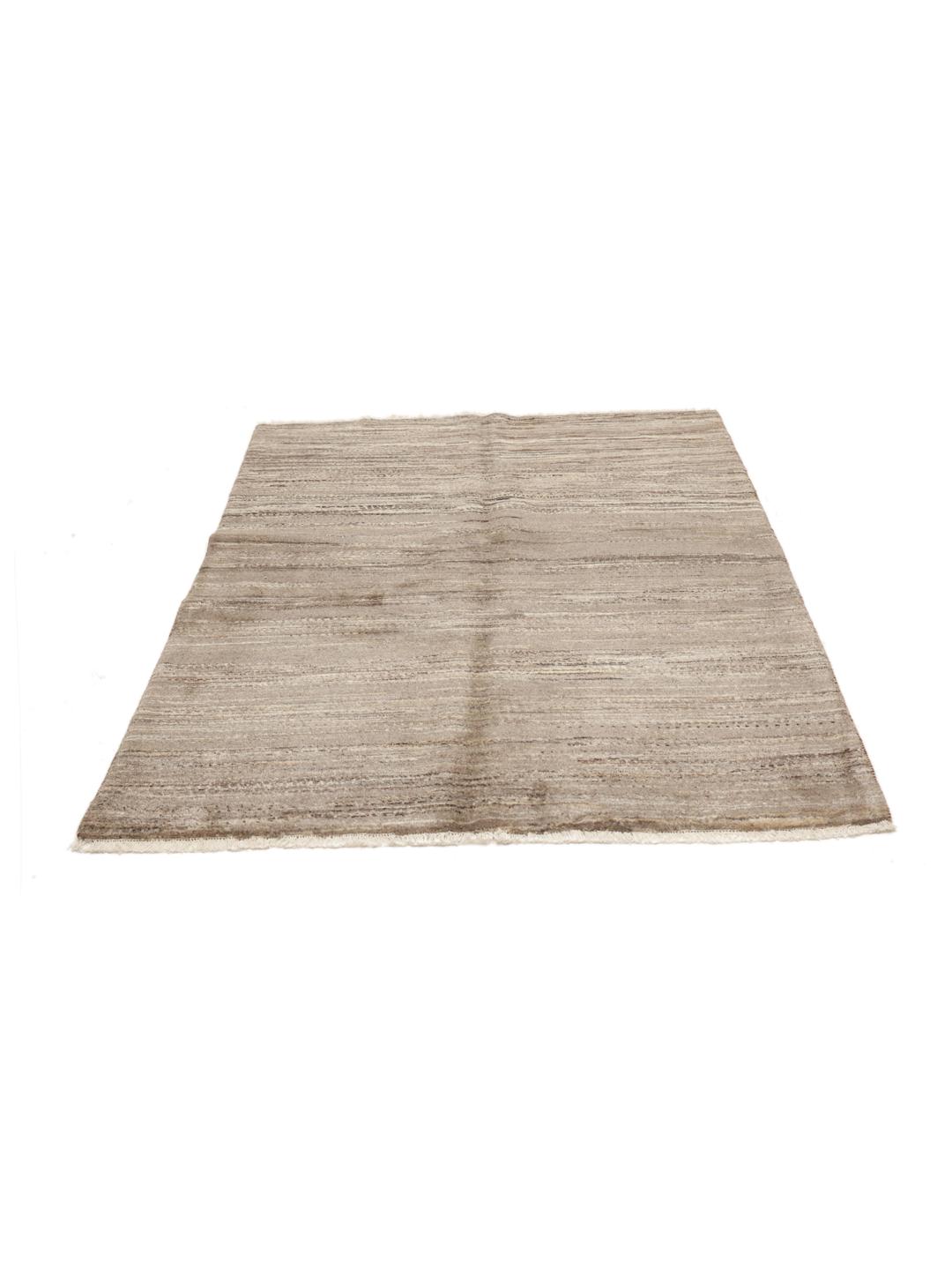 Hand-knotted Gabbeh rug from the Middle East in earthy brown tones