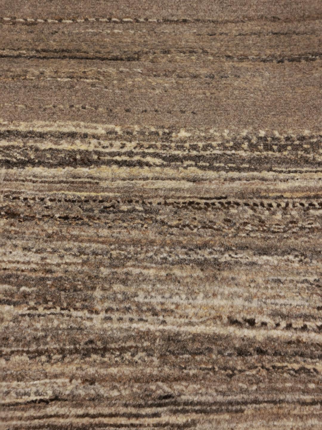 Hand-knotted Gabbeh rug from the Middle East in earthy brown tones
