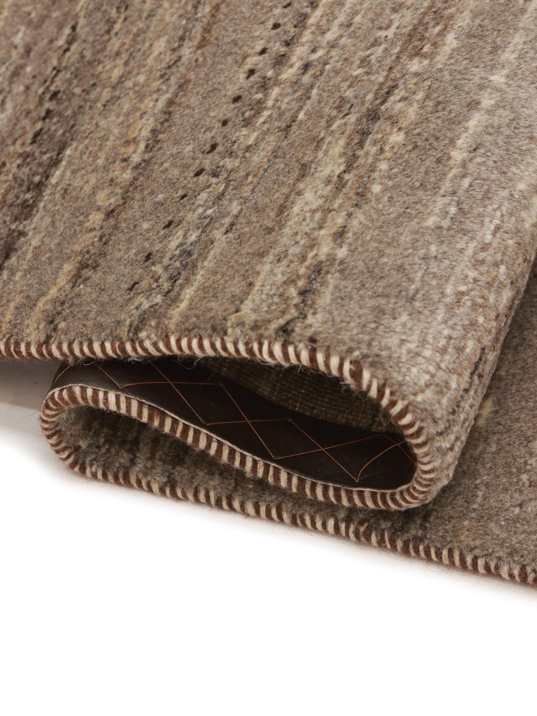 Hand-knotted Gabbeh rug from the Middle East in earthy brown tones