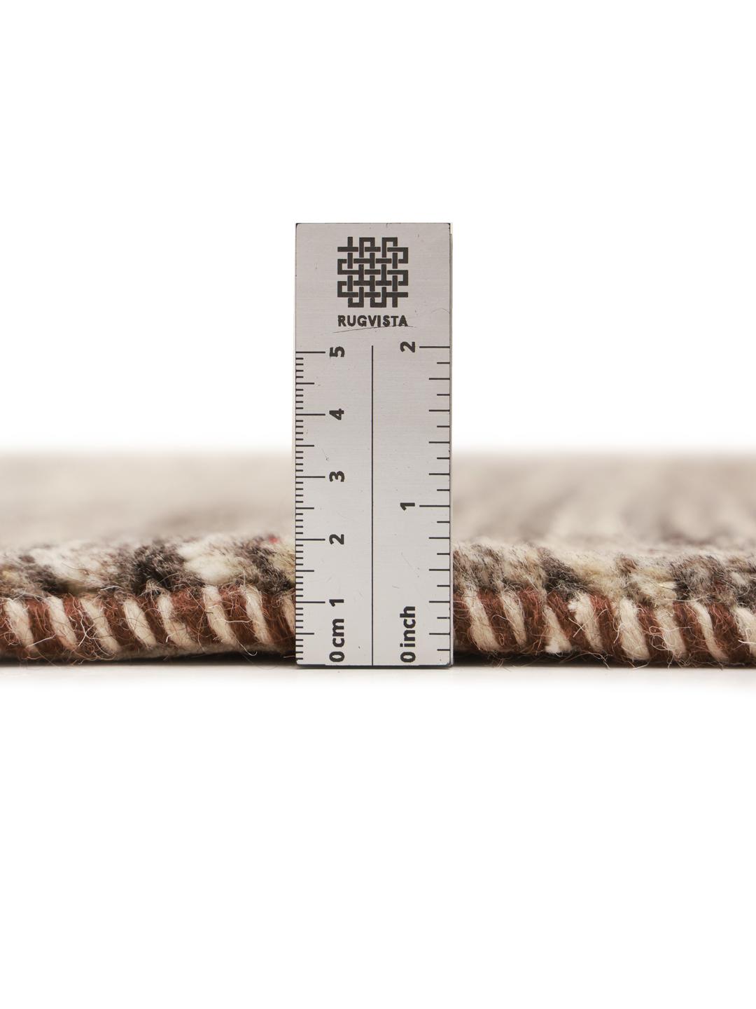 Hand-knotted Gabbeh rug from the Middle East in earthy brown tones
